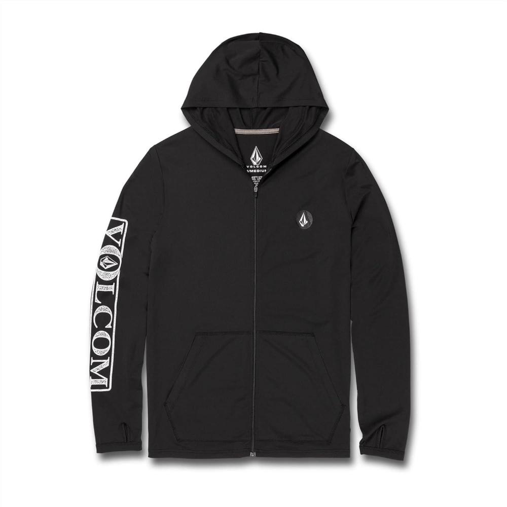 image:imageVolcom Mens Standard Rally Hooded Long Sleeve 50 UPF Loose Fit RashguardBlack