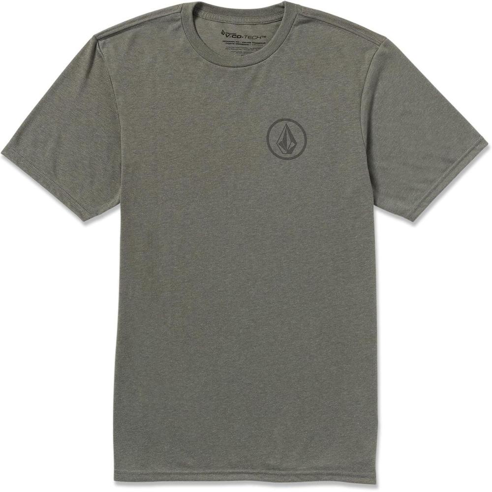 image:imageVolcom Mens Stone Tech Short Sleeve Quick Drying TeeCharcoal Heather Circle