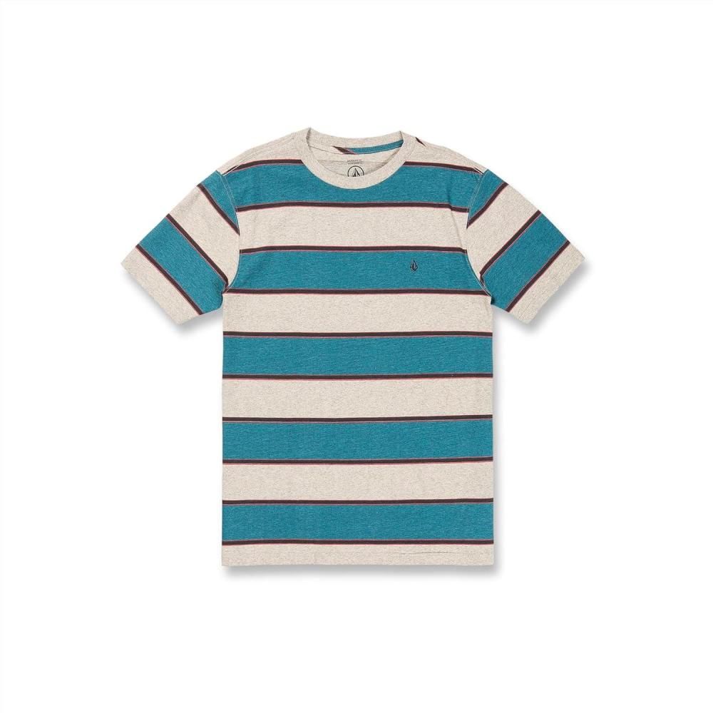 image:imageVolcom Mens Striped Knit TShirt Short Sleeve Crewneck Tee Soft Cotton JerseyHeather Grey