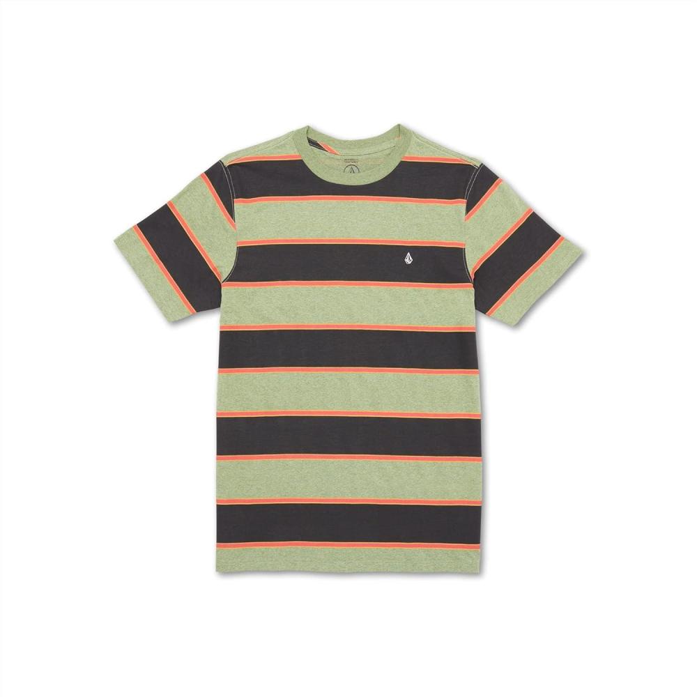 image:imageVolcom Mens Striped Knit TShirt Short Sleeve Crewneck Tee Soft Cotton JerseyOld Mill Bandstone