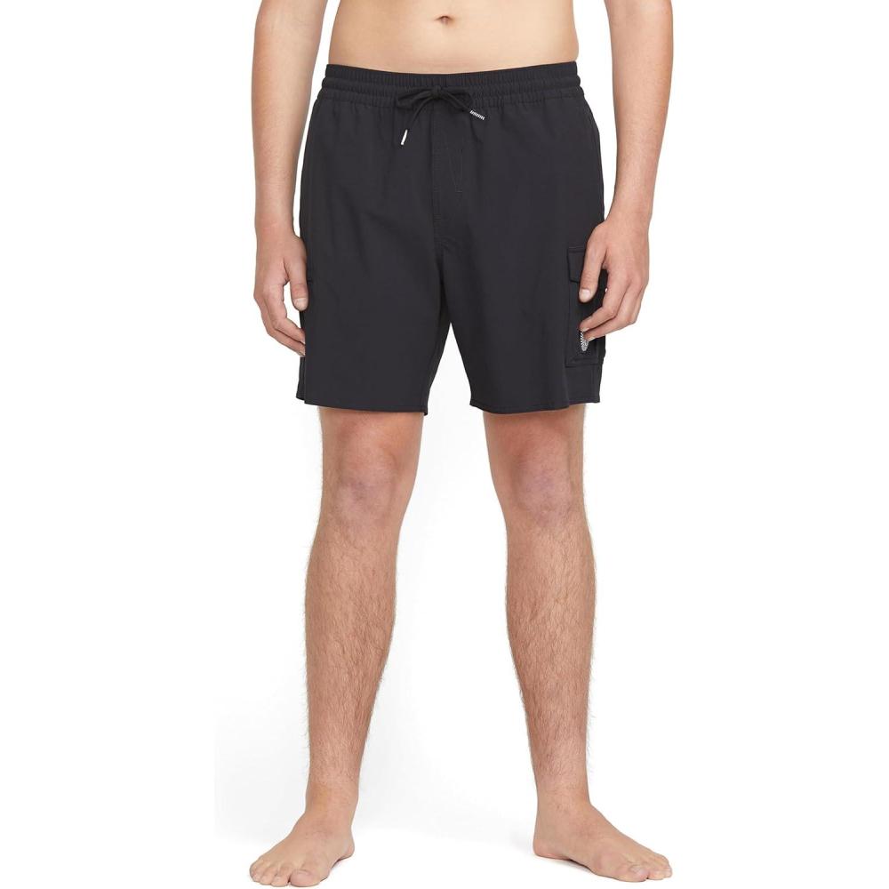 image:imageVolcom Mens Truly Liberators 17 Boardshort Swim TrunksPitch Black