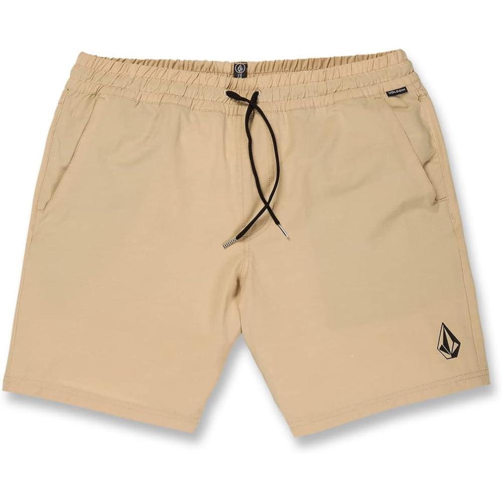 image:imageVolcom Mens Understoned 18 Elastic Waist Hybrid ShortAlmond
