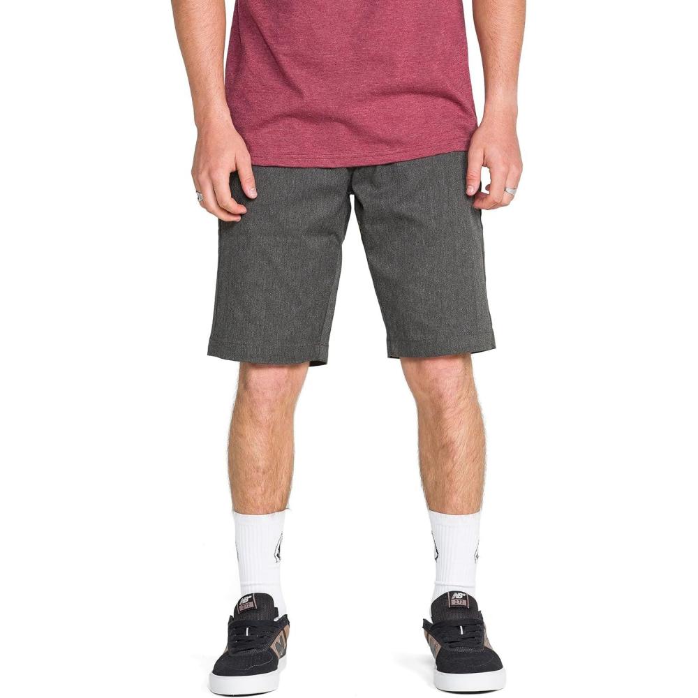 image:imageVolcom Mens Vmonty Chino Shorts 22 Outseam Relaxed Fit Durable Cotton FabricCharcoal Heather