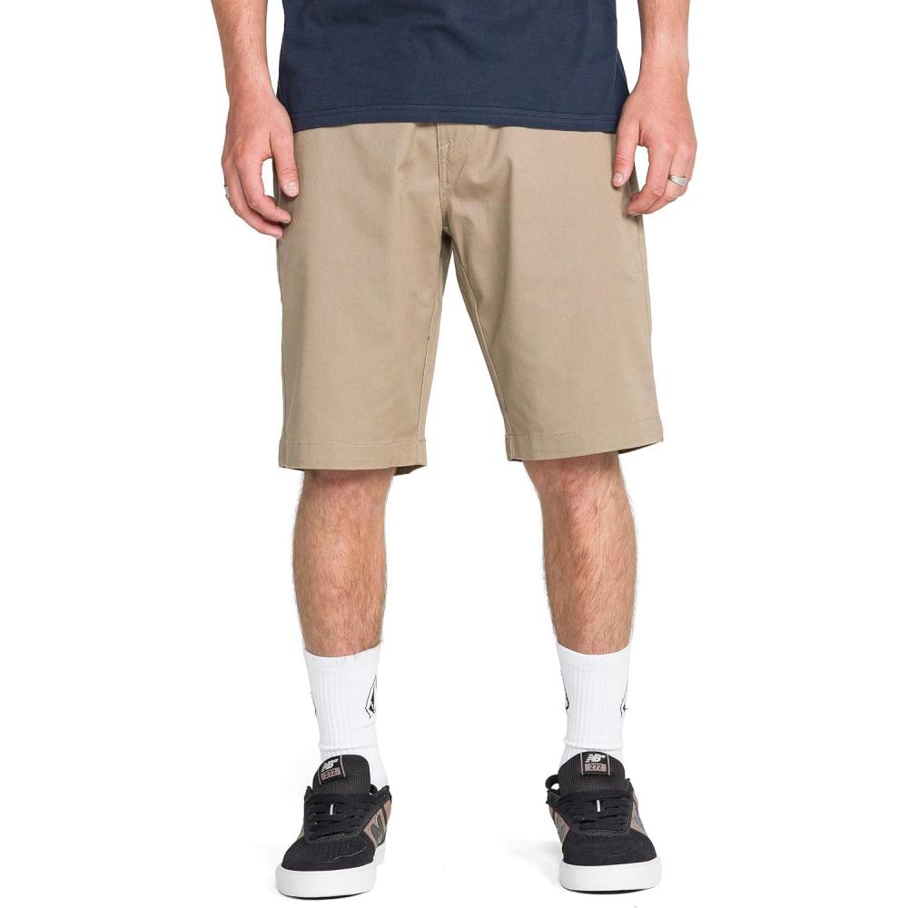 image:imageVolcom Mens Vmonty Chino Shorts 22 Outseam Relaxed Fit Durable Cotton FabricKhaki