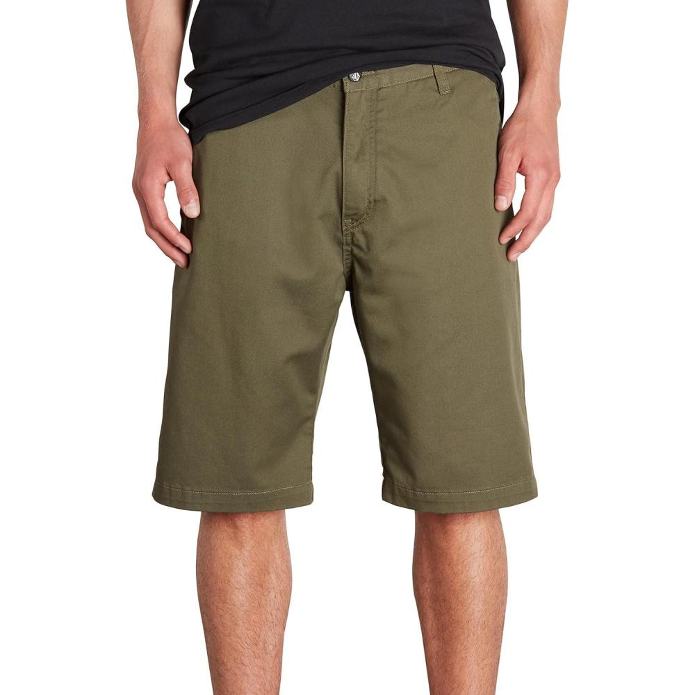 image:imageVolcom Mens Vmonty Chino Shorts 22 Outseam Relaxed Fit Durable Cotton FabricMilitary