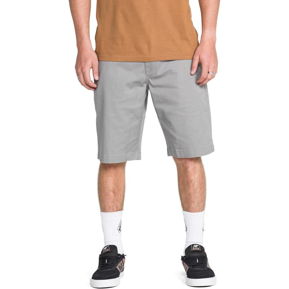 image:imageVolcom Mens Vmonty Chino Shorts 22 Outseam Relaxed Fit Durable Cotton FabricMoonbeam