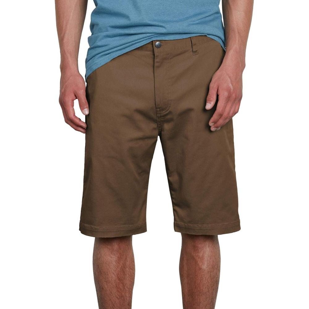 image:imageVolcom Mens Vmonty Stretch 22 Chino Shorts  Casual Everyday Wear Relaxed FitMushroom
