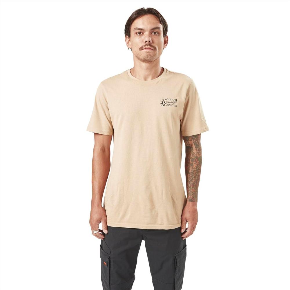 image:imageVolcom Mens Workwear Short Sleeve TShirt Heavyweight Cotton Classic FitGravel