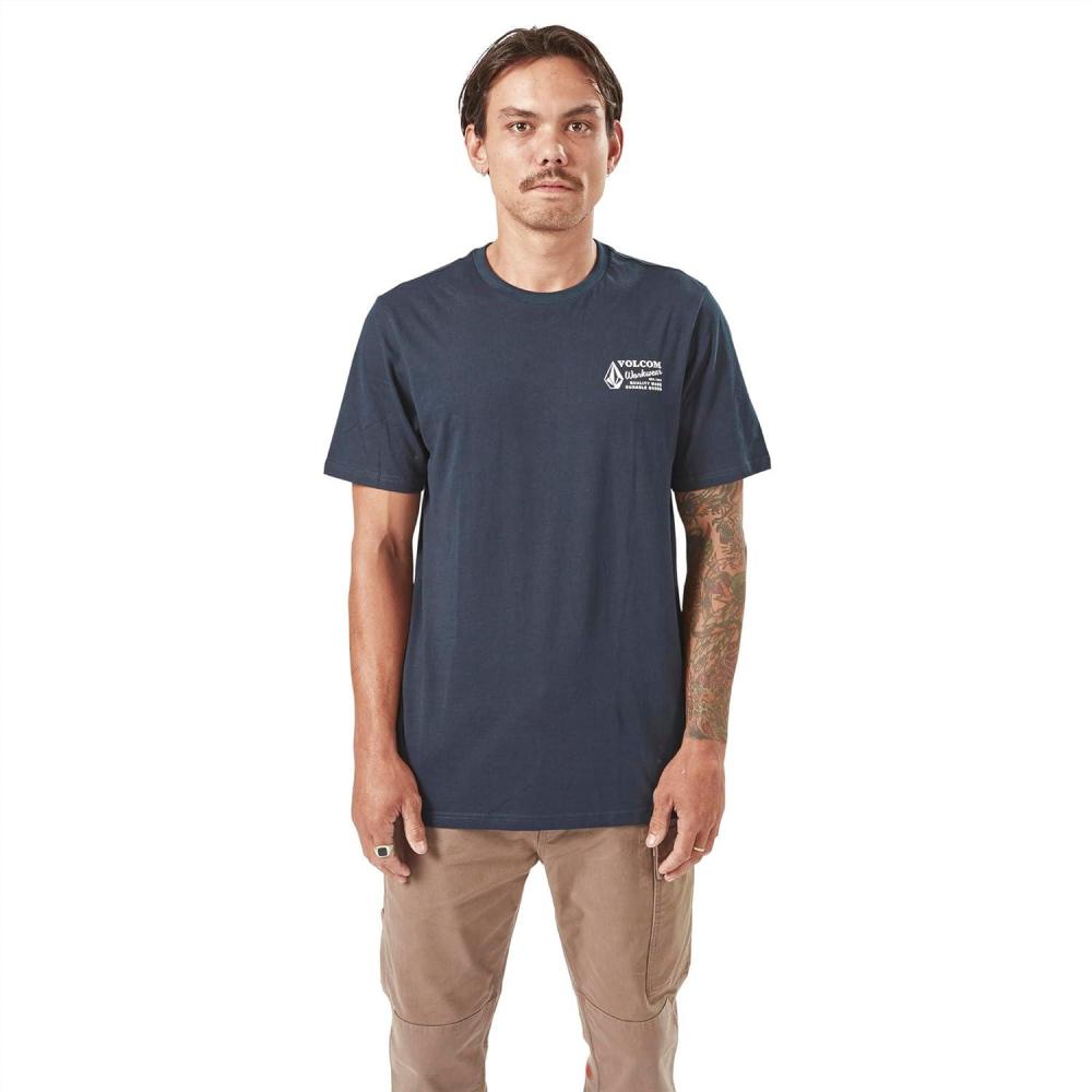 image:imageVolcom Mens Workwear Short Sleeve TShirt Heavyweight Cotton Classic FitNavy