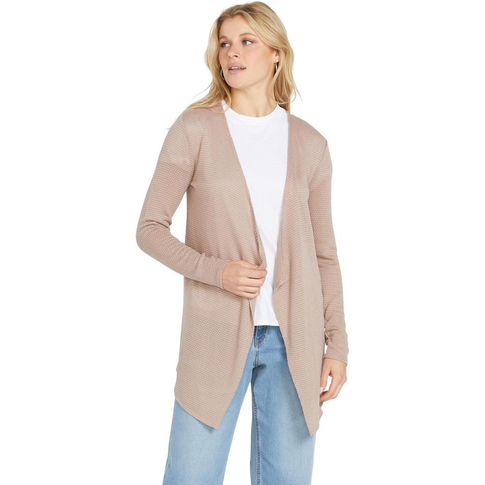 image:imageVolcom Womens Go Go Wrap Open Front Cardigan Sweater Regular amp Plus SizeStone 1