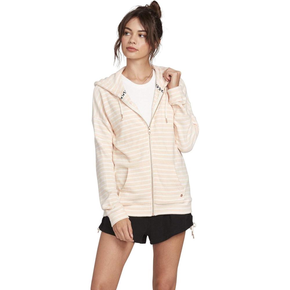 image:imageVolcom Womens Lil Zip Up Hooded Fleece SweatshirtLight Peach