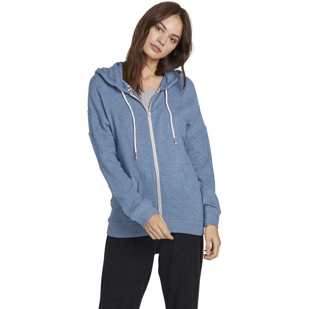 image:imageVolcom Womens Lil Zip Up Hooded Fleece SweatshirtSandy Indigo