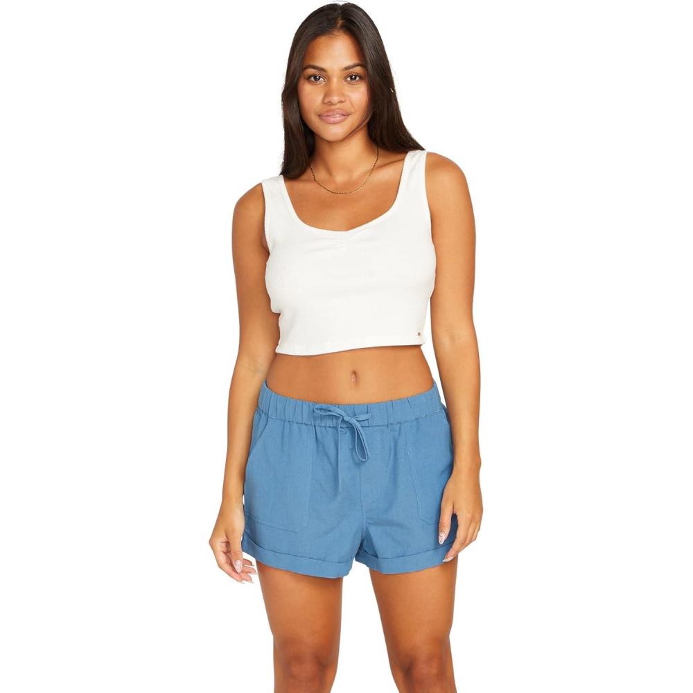 image:imageVolcom Womens Sunday Strut Elastic Waist ShortPark Blue