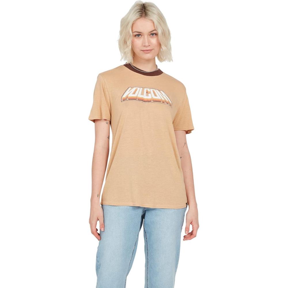 image:imageVolcom Womens Tern N Bern Short Sleeve Boyfriend TeeHazelnut
