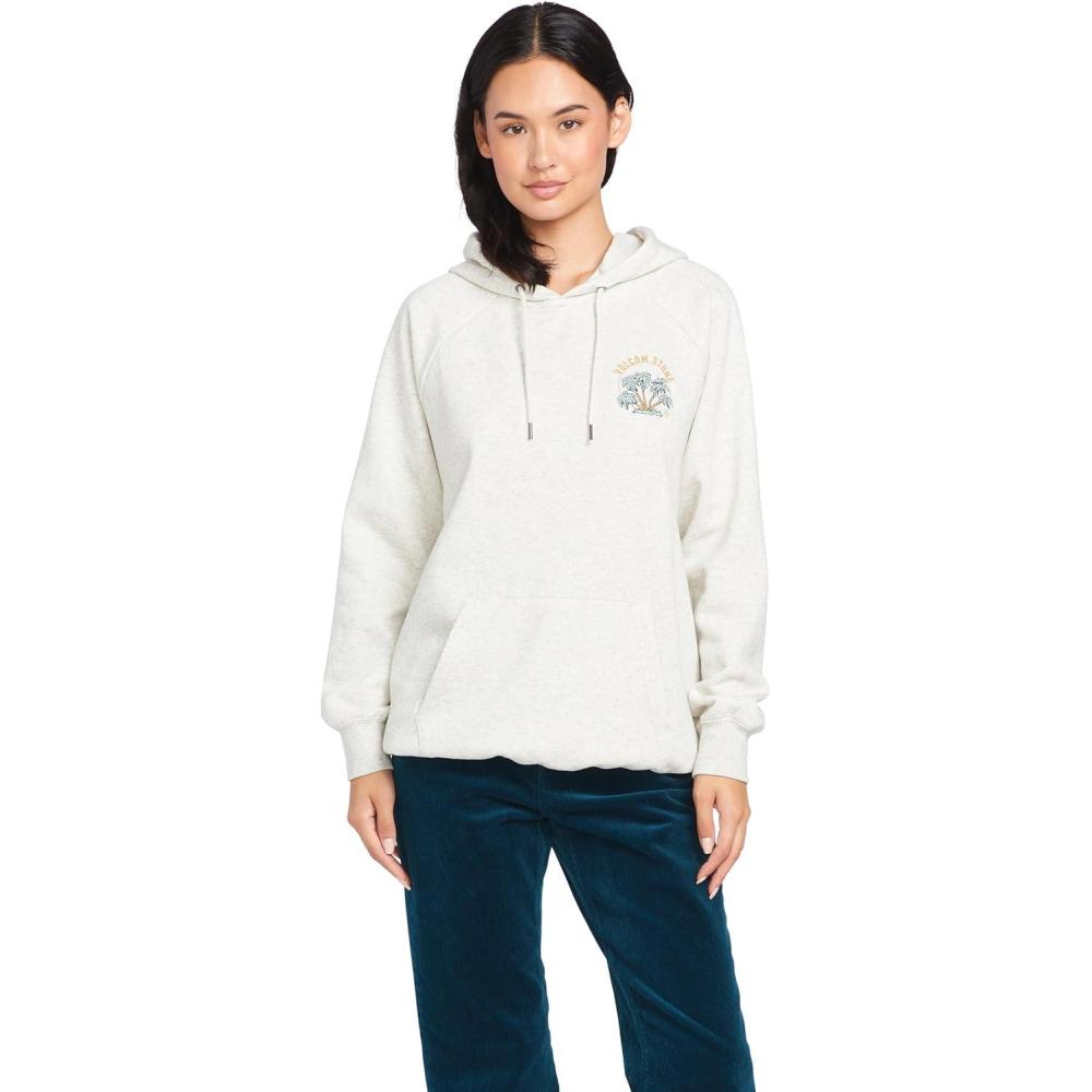 image:imageVolcom Womens Truly Stoked Ovesized Bf Hooded Fleece SweatshirtLight Grey 324