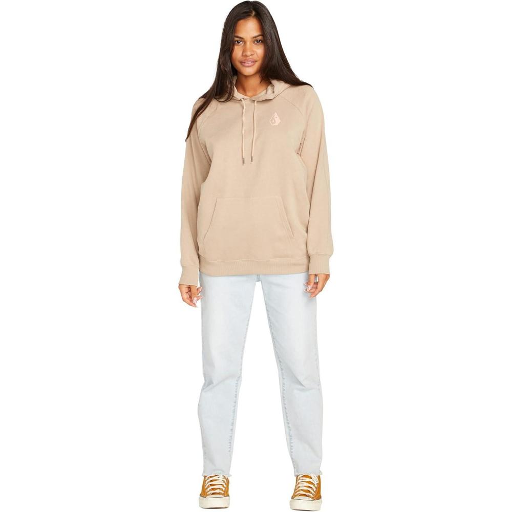 image:imageVolcom Womens Truly Stoked Ovesized Bf Hooded Fleece SweatshirtTaupe