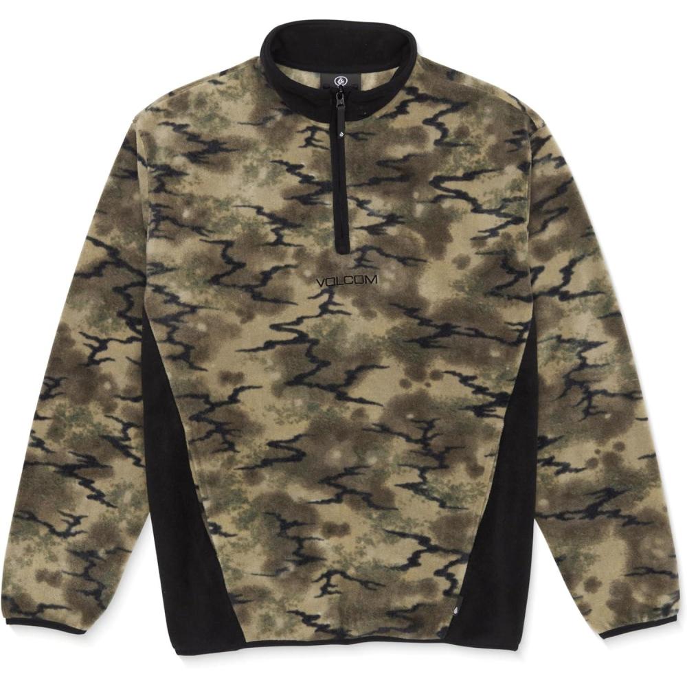 image:imageVolcom mens Error92 Polar Fleece Mock Neck JacketDark Khaki