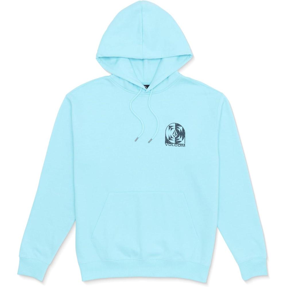 image:imageVolcom mens Pullover Logo Fleece Hooded Sweatshirt  Soft Brushed Interior Classic Fit Kangaroo Pocket Ribbed Cuffs amp HemHorizon Blue