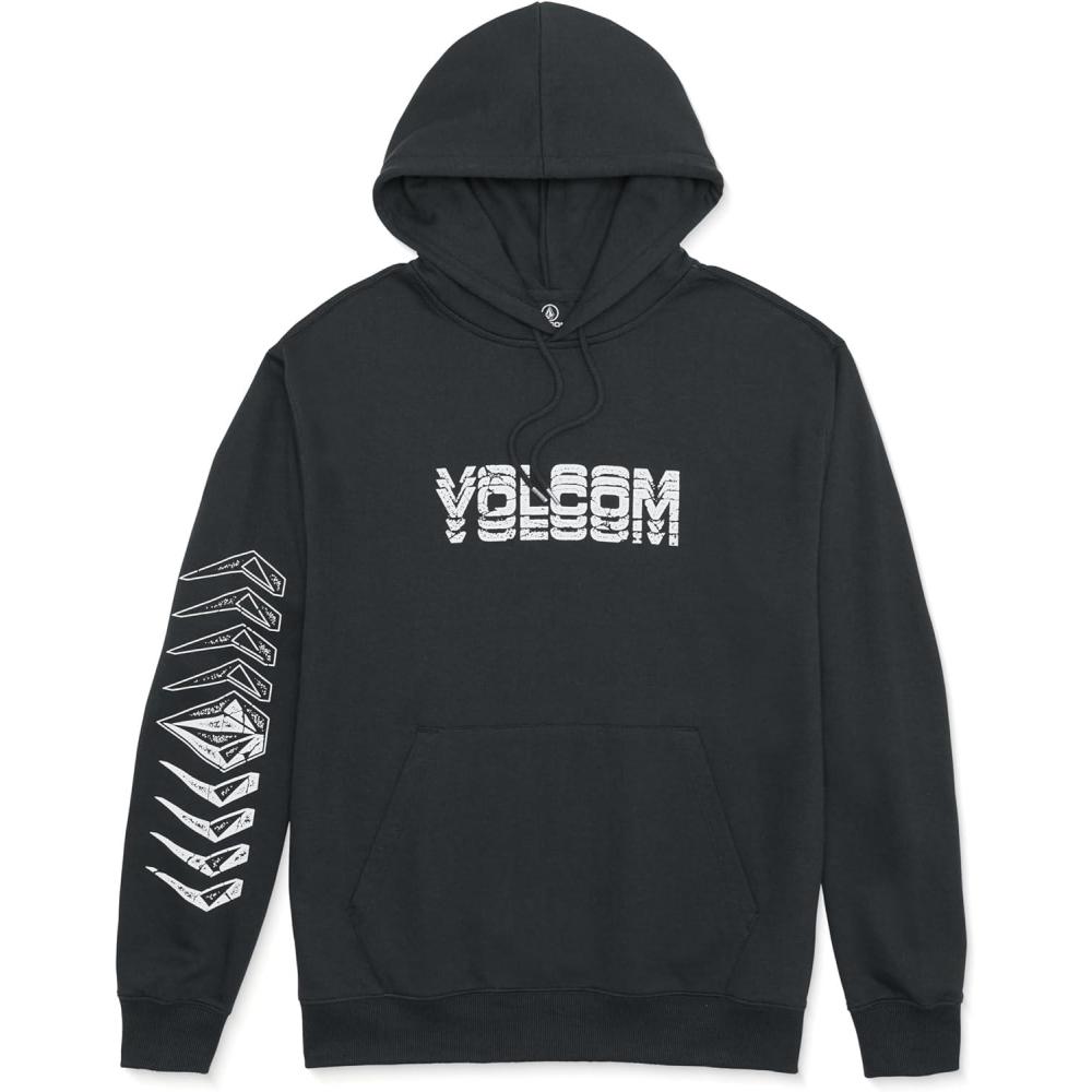 image:imageVolcom mens Stone Pullover Fleece Hooded Sweatshirt Soft Brushed Interior Classic FitWashed Black Heather