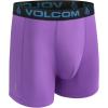 Volcom Mens Boxer Briefs 4 Pack Poly Spandex Performance Boxer Briefs Underwear(Grey/Black/Purple/Navy)