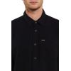 Volcom Mens Caden Solid Long Sleeve Button Down Shirt(Black)