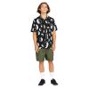 Volcom Mens Purestone Short Sleeve Button Down Shirt(Black)