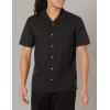 Volcom Men’s Regular Baracostone Short Sleeve Classic Fit Shirt(Black)