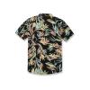Volcom Men’s Regular Bleeding Leaf Short Sleeve Classic Fit Shirt(Black)