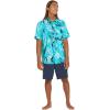 Volcom Men’s Regular Bleeding Leaf Short Sleeve Classic Fit Shirt(Electric Blue)