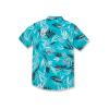 Volcom Men’s Regular Bleeding Leaf Short Sleeve Classic Fit Shirt(Electric Blue)