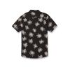Volcom Men’s Regular Lazy Dazy Short Sleeve Classic Fit Button Down Shirt(Black)