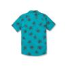 Volcom Men’s Regular Lazy Dazy Short Sleeve Classic Fit Button Down Shirt(Electric Blue)