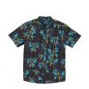 Volcom Mens Regular Marble Floral Short Sleeve Button Down Hawaiian Shirt(Bamboozeled Black)