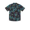 Volcom Mens Regular Marble Floral Short Sleeve Button Down Hawaiian Shirt(Bamboozeled Black)