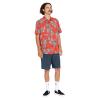 Volcom Mens Regular Marble Floral Short Sleeve Button Down Hawaiian Shirt(Bamboozeled Flash Red)