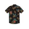 Volcom Mens Regular Marble Floral Short Sleeve Button Down Hawaiian Shirt(Black Combo)