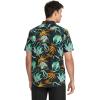Volcom Mens Regular Marble Floral Short Sleeve Button Down Hawaiian Shirt(Black Green)