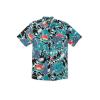 Volcom Mens Regular Marble Floral Short Sleeve Button Down Hawaiian Shirt(Black Leaf)