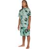 Volcom Mens Regular Marble Floral Short Sleeve Button Down Hawaiian Shirt(Ice)