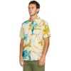 Volcom Mens Regular Marble Floral Short Sleeve Button Down Hawaiian Shirt(Light Beige)