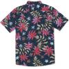 Volcom Mens Regular Marble Floral Short Sleeve Button Down Hawaiian Shirt(Navy)