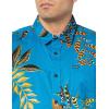Volcom Mens Regular Marble Floral Short Sleeve Button Down Hawaiian Shirt(Ocean Teal)