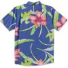 Volcom Mens Regular Marble Floral Short Sleeve Button Down Hawaiian Shirt(Ultramarine)