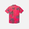 Volcom Mens Regular Marble Floral Short Sleeve Button Down Hawaiian Shirt(Washed Ruby)