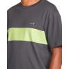 Volcom Mens Striped Knit T-Shirt – Short Sleeve Crewneck Tee, Soft Cotton Jersey(Asphalt Black)