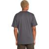 Volcom Mens Striped Knit T-Shirt – Short Sleeve Crewneck Tee, Soft Cotton Jersey(Asphalt Black)