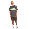 Volcom Mens Striped Knit T-Shirt – Short Sleeve Crewneck Tee, Soft Cotton Jersey(Asphalt Black)