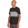 Volcom Mens Striped Knit T-Shirt – Short Sleeve Crewneck Tee, Soft Cotton Jersey(Black)