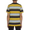 Volcom Mens Striped Knit T-Shirt – Short Sleeve Crewneck Tee, Soft Cotton Jersey(Cool Blue)