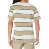 Volcom Mens Striped Knit T-Shirt – Short Sleeve Crewneck Tee, Soft Cotton Jersey(White Flash Band)
